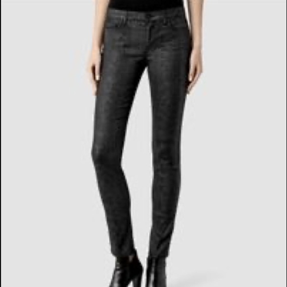 Allsaints Mast Low Rise Skinny Embossed Jeans